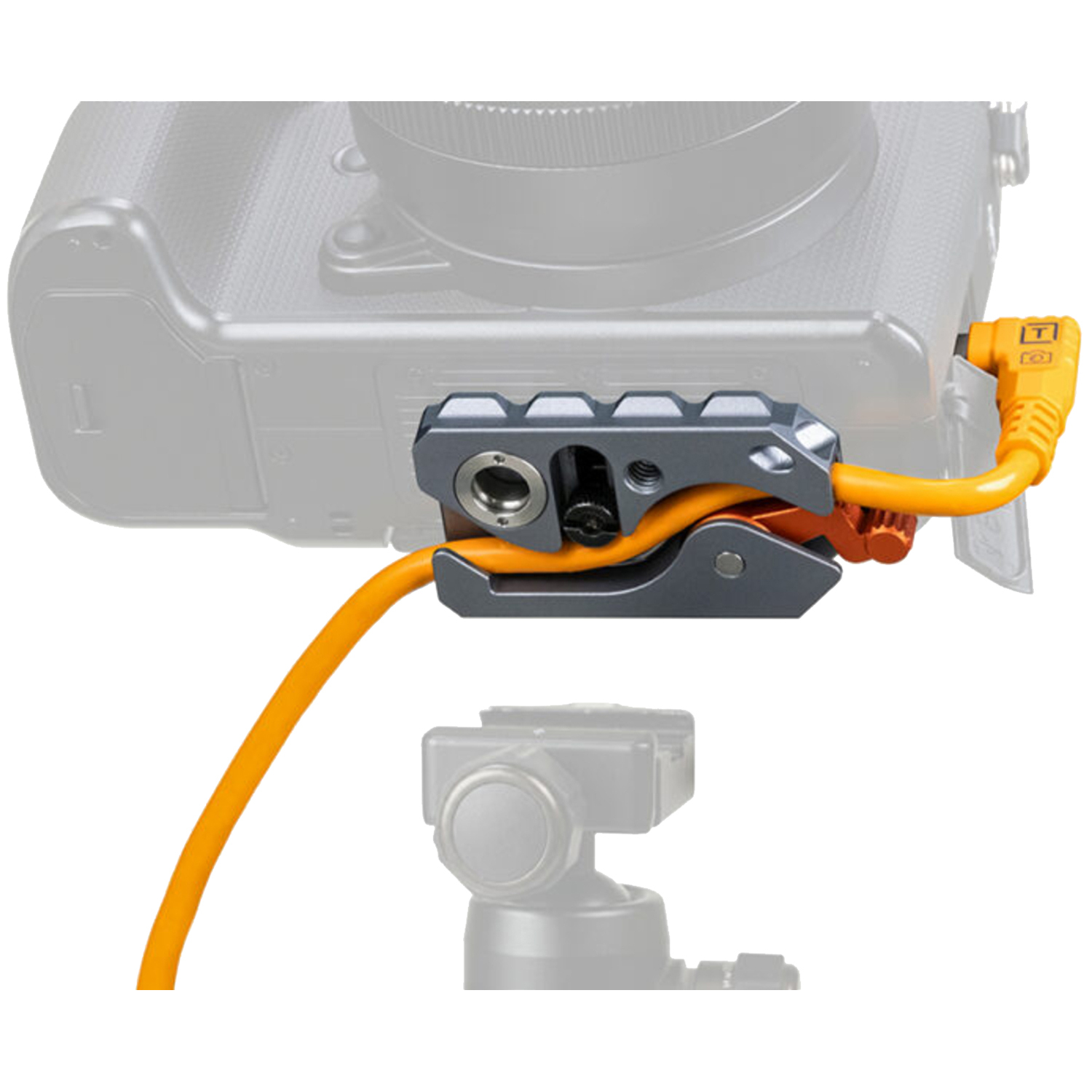 Tether Tools TetherPro Optima USB-C zu USB-C rechtsgewinkelt Kabel 9,4m orange mit LeverLock Plus
