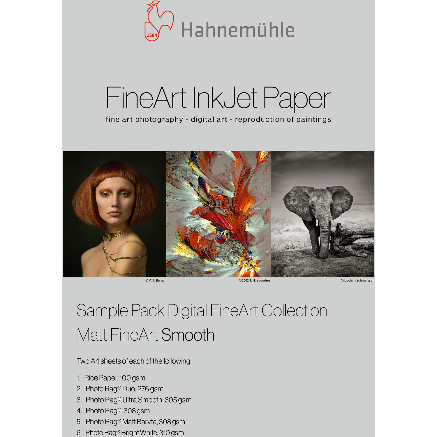 Hahnemühle Samplepack Matt Glatt Smooth für Fine-Art-Inkjet-Probedrucke