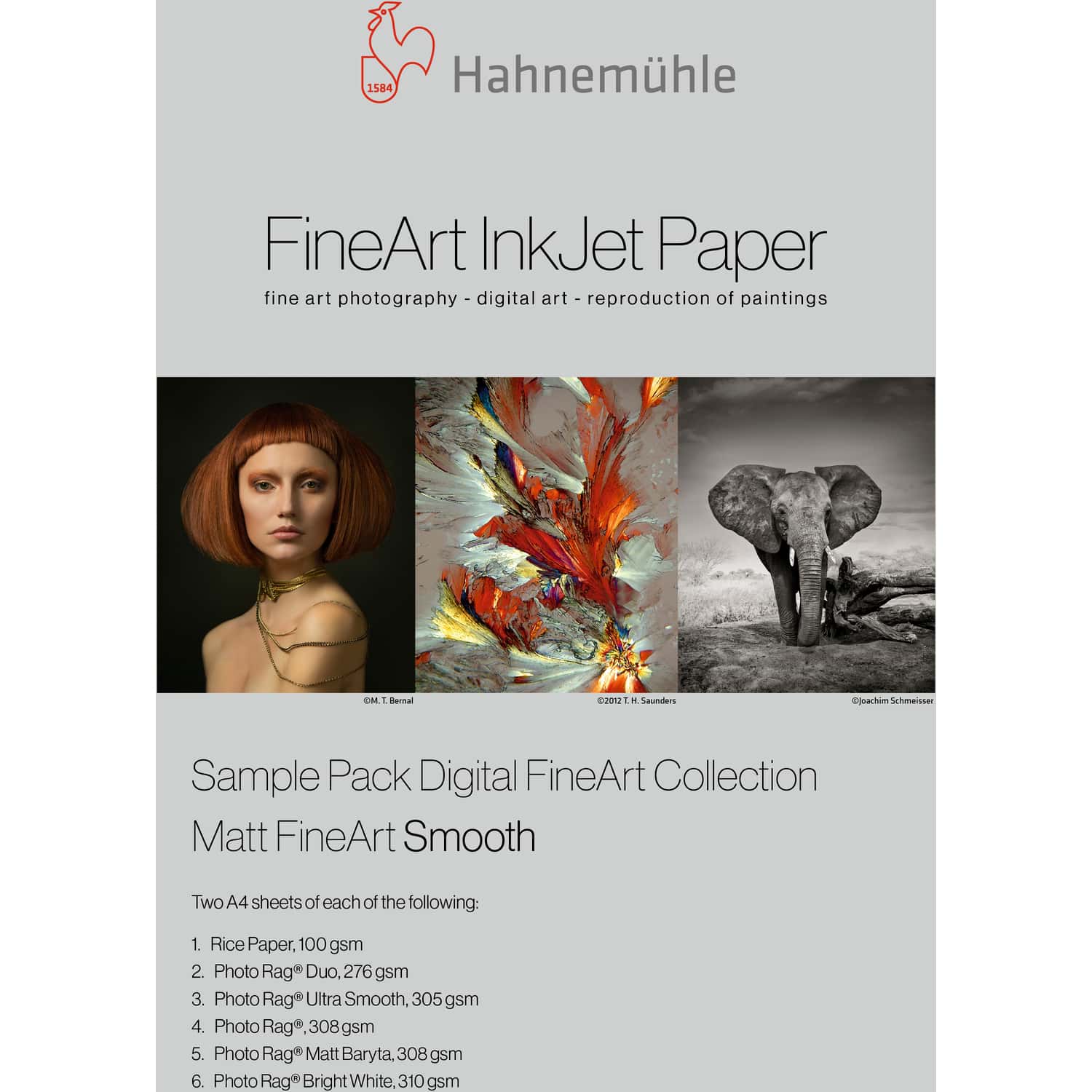 Hahnemühle Samplepack Matt Glatt Smooth für Fine-Art-Inkjet-Probedrucke