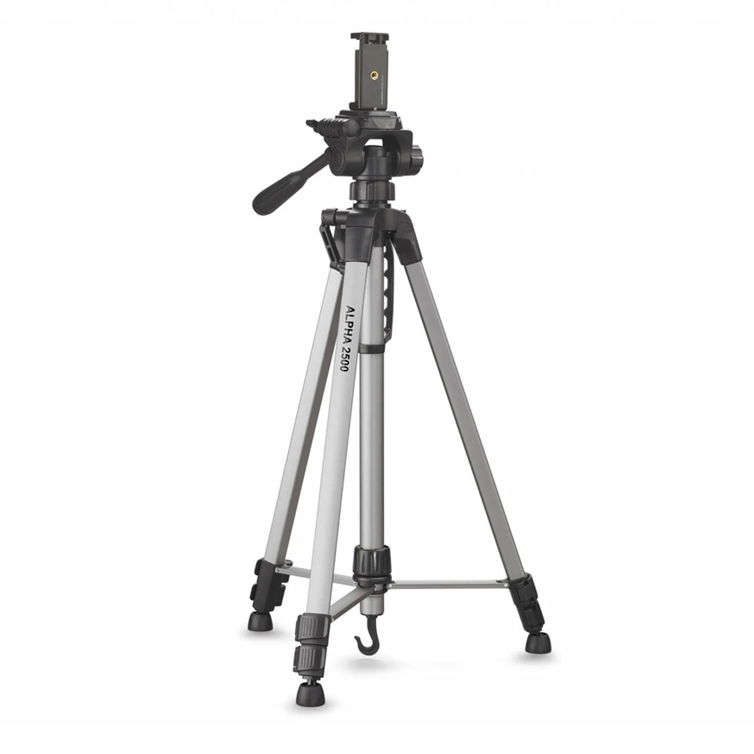 Cullmann Stativ Alpha 2500 mit 3-Wege-Kopf und Smartphone-Halterung
