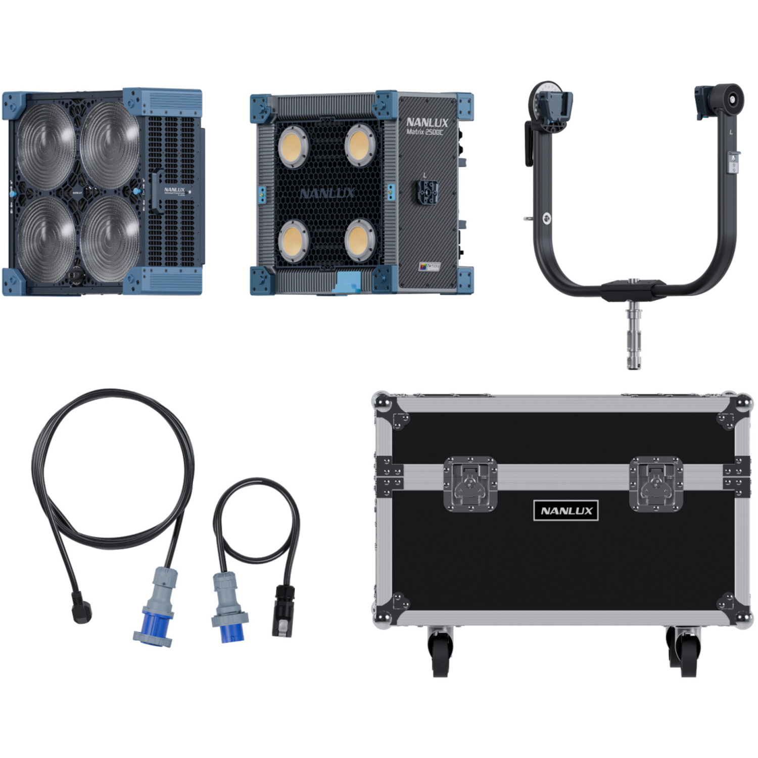 Nanlux 4-fach-Studio-Scheinwerfer Matrix 2500C Full-Color mit Flight Case