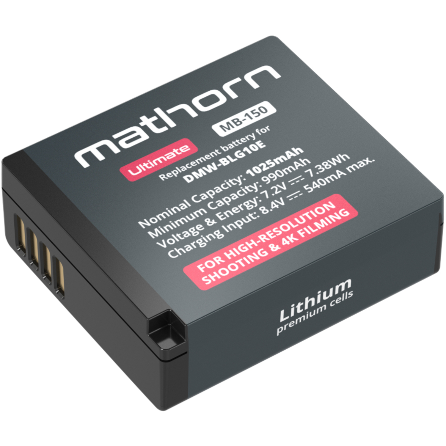 Mathorn Akku MB-150 Ultimate 1025mAh für Panasonic DMW-BLG10E
