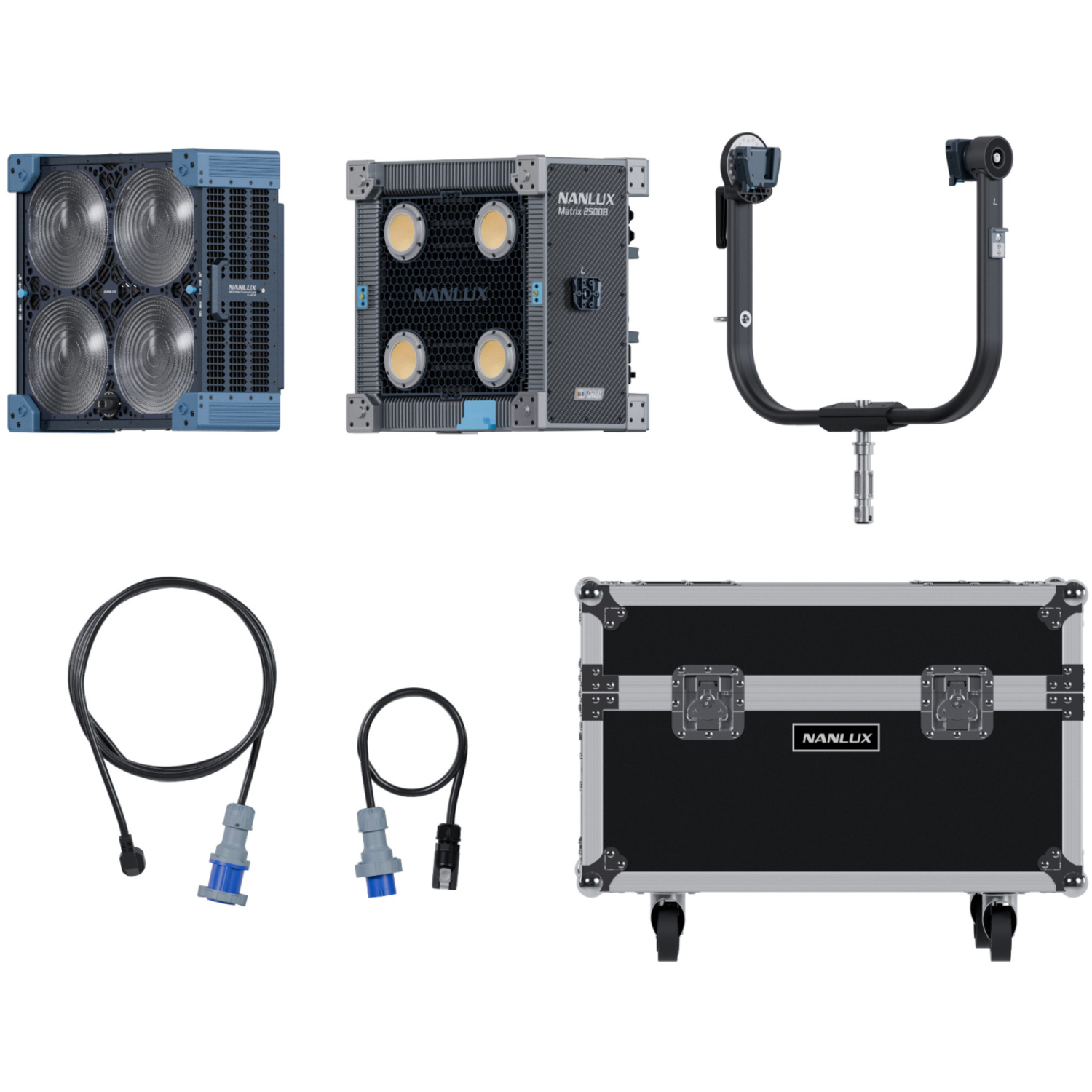 Nanlux 4-fach-Studio-Scheinwerfer Matrix 2500B Bi-Color mit Flight Case