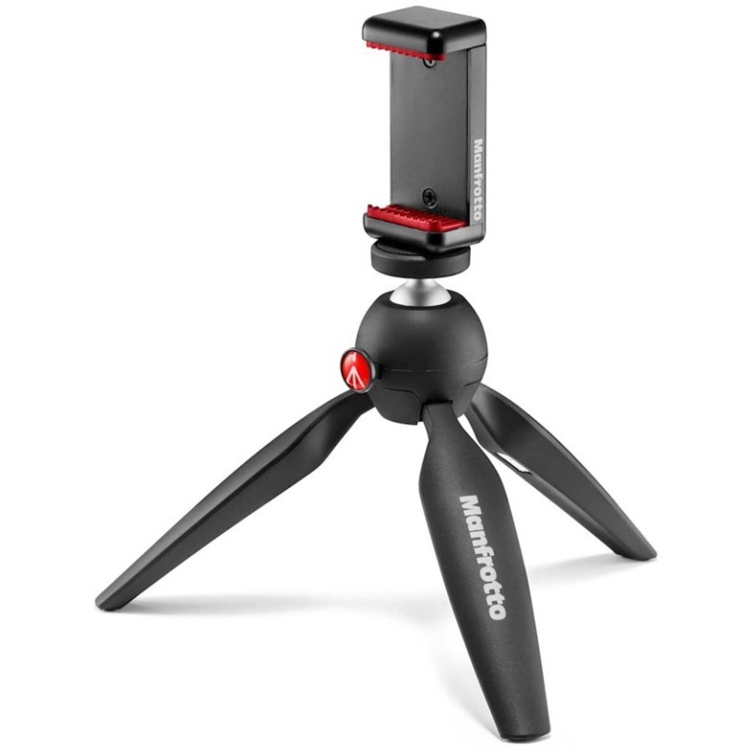 Manfrotto PIXI Mini-Stativ mit Smartphone-Klemme in Schwarz